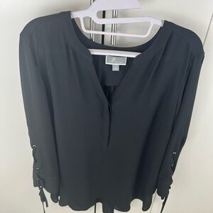 JM Collection Blouse , color Black, size L